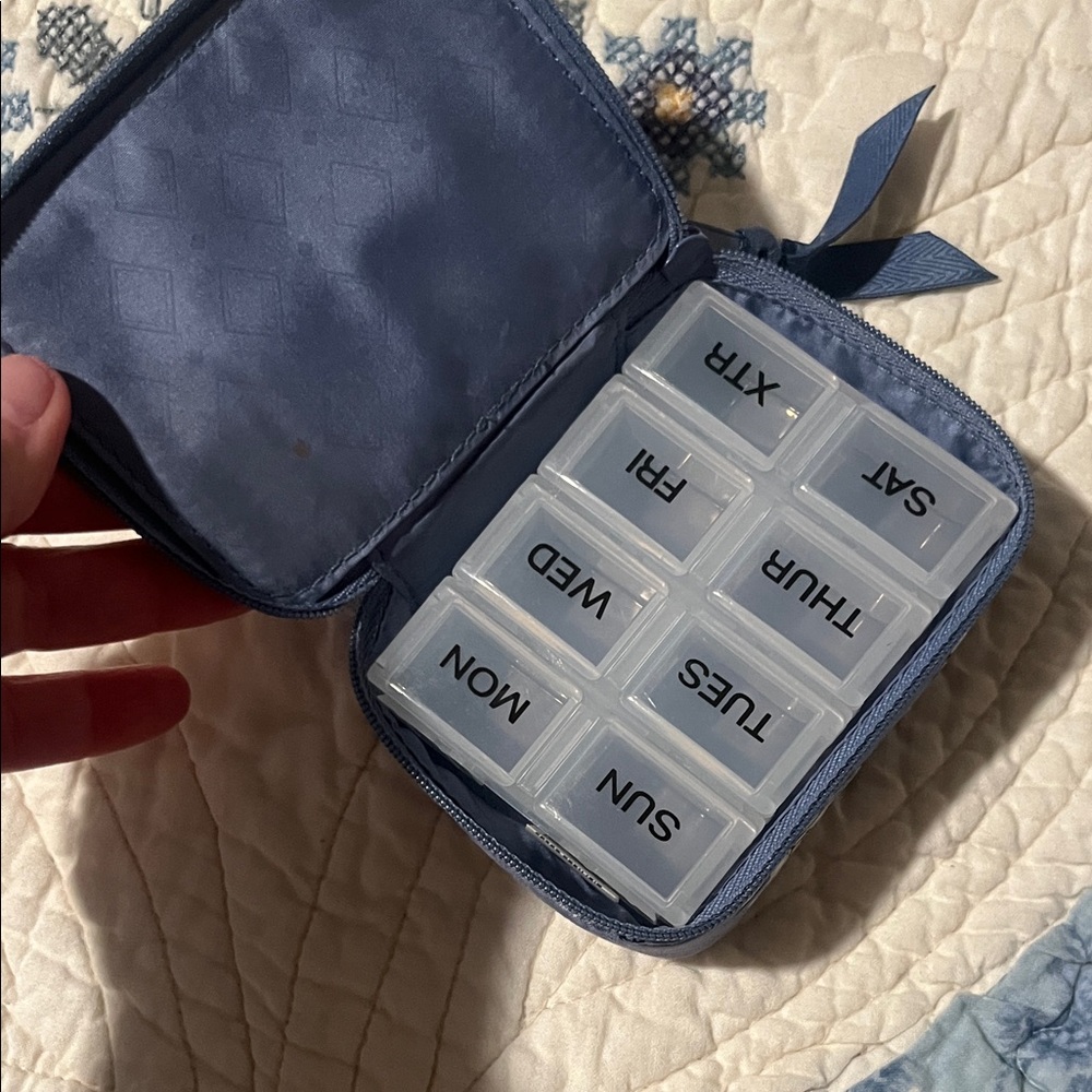 Vera Bradley Blue Travel Pill Case